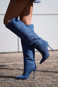 Stivale alto in jeans