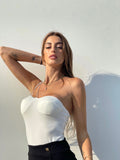 Body bianco con strass