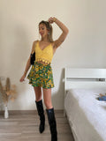 Gonna a fiori giallo verde