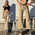 Jeans beige wide leg