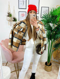 Giacca a quadri Camel