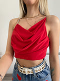 Top rosso schiena aperta con punto luce