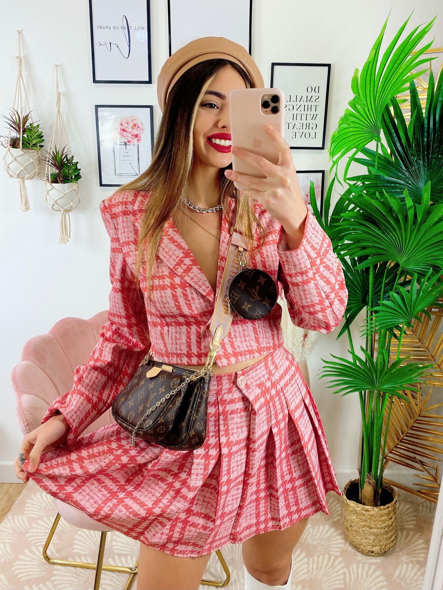 Completo Giacca Corta e Gonna Rosa