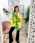 Cardigan frange e cinta giallo