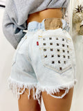 Short Levi’s Vintage con Borchie bagno chiaro