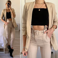 Completo giacca e pantalone beige