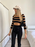 Maglioncino crop a righe nude