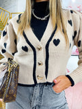 Cardigan a Cuori con bottoni