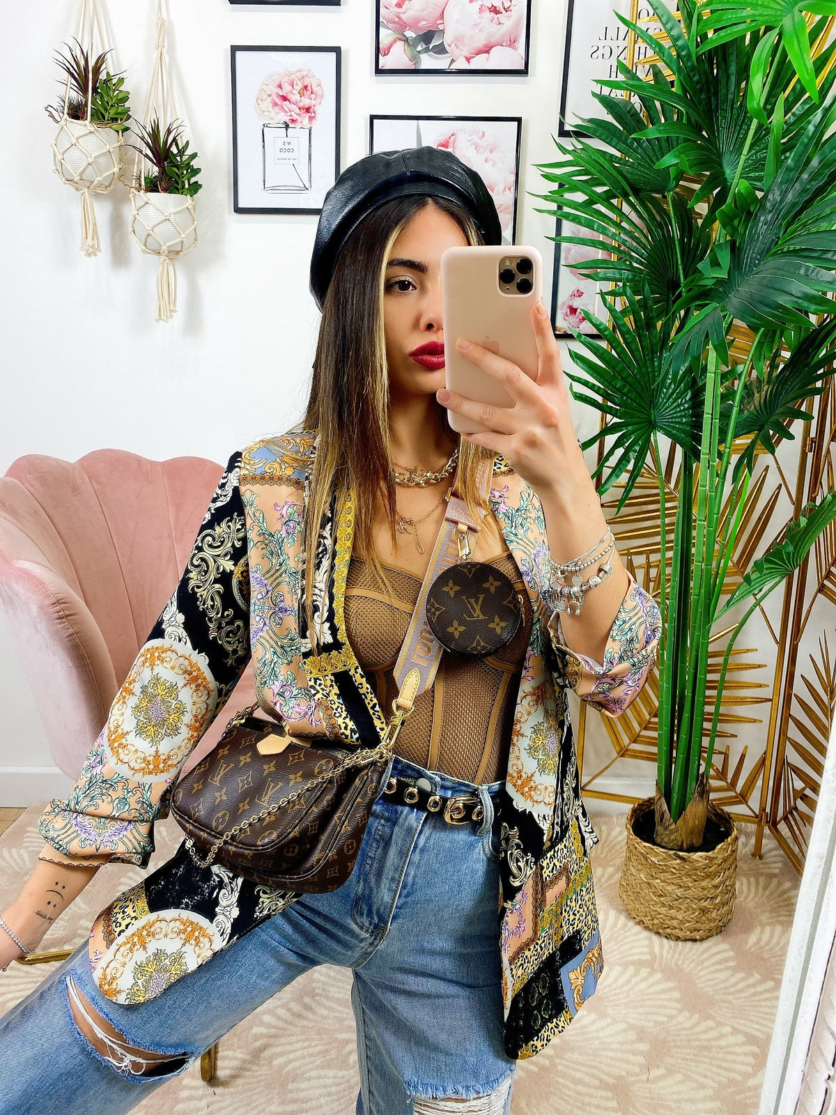 Giacca Donna a fantasia dettagli Oro