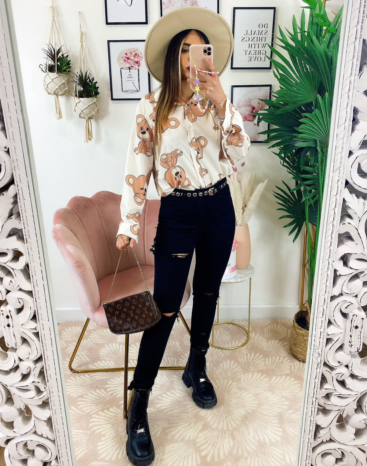 Camicia con orsetti bianca