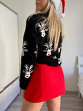 Maglione nero con renne