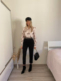 Pantalone vita alta nero