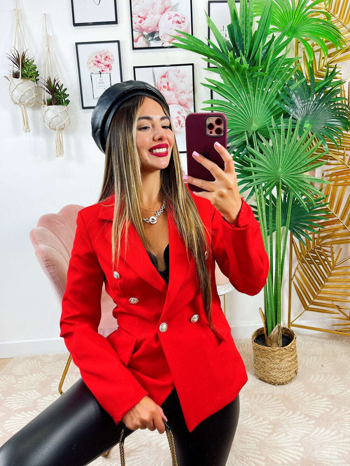 Blazer con bottoni Rosso