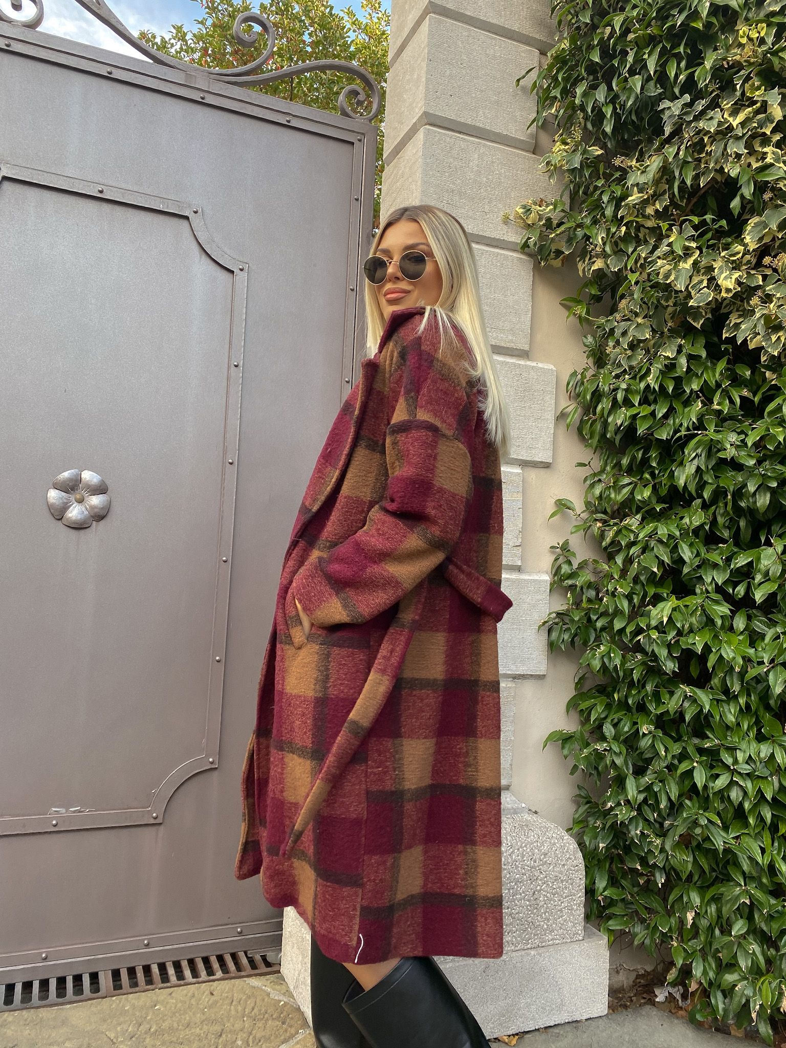 Cappotto peonia e Camel