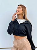 T-shirt più felpa crop
