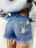Short Levi’s Vintage bagno medio con borchie
