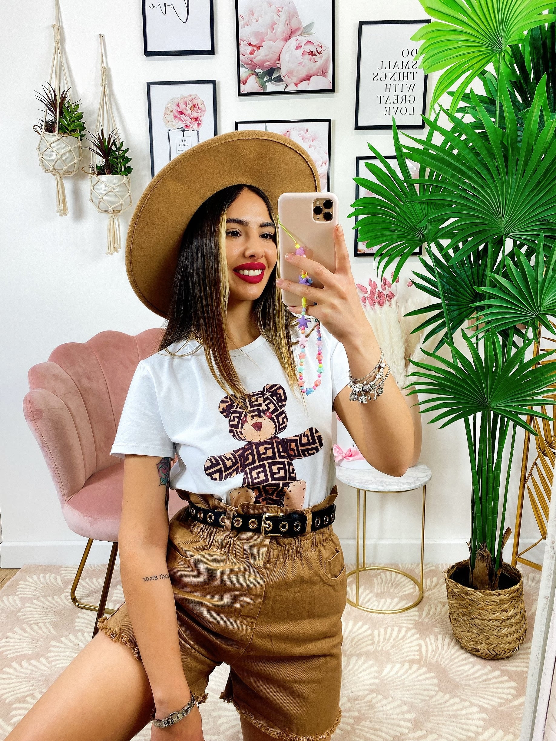 T-shirt con stampa Teddy