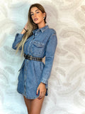 Abito in jeans con borchie