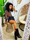 Camicia animalier bicolore
