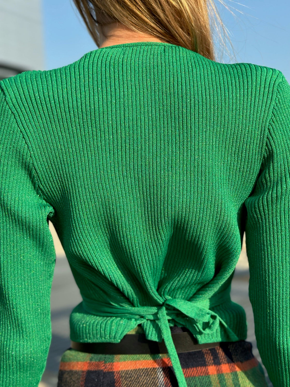 Scaldacuore in lurex verde