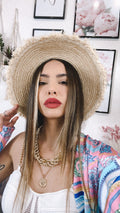 Cappello in paglia fascia panna