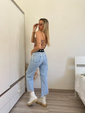 Jeans con elastico e cuori