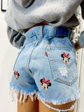 Short Levi’s Vintage stampa topolina e strappi