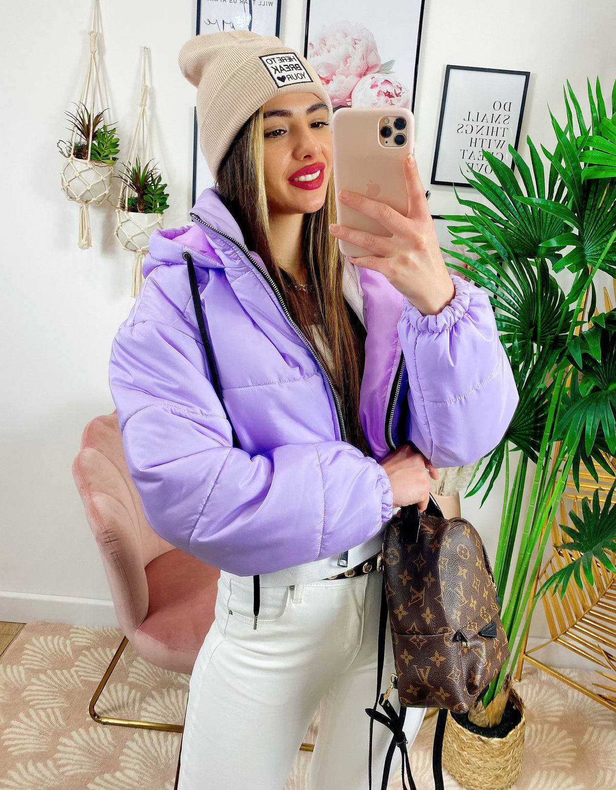 Bomber crop lilla