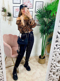 Jeans con borchie Nero