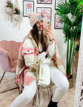 Giacca a quadri Rosa con frange