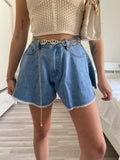 Short in jeans a farfalla
