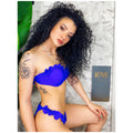 Bikini push up con top rouge floreale
