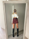 Gonna in tweed rossa