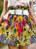 Cinturone largo oro con strass