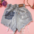 Levi’s Short Vintage con strappi senza tasca borchiati