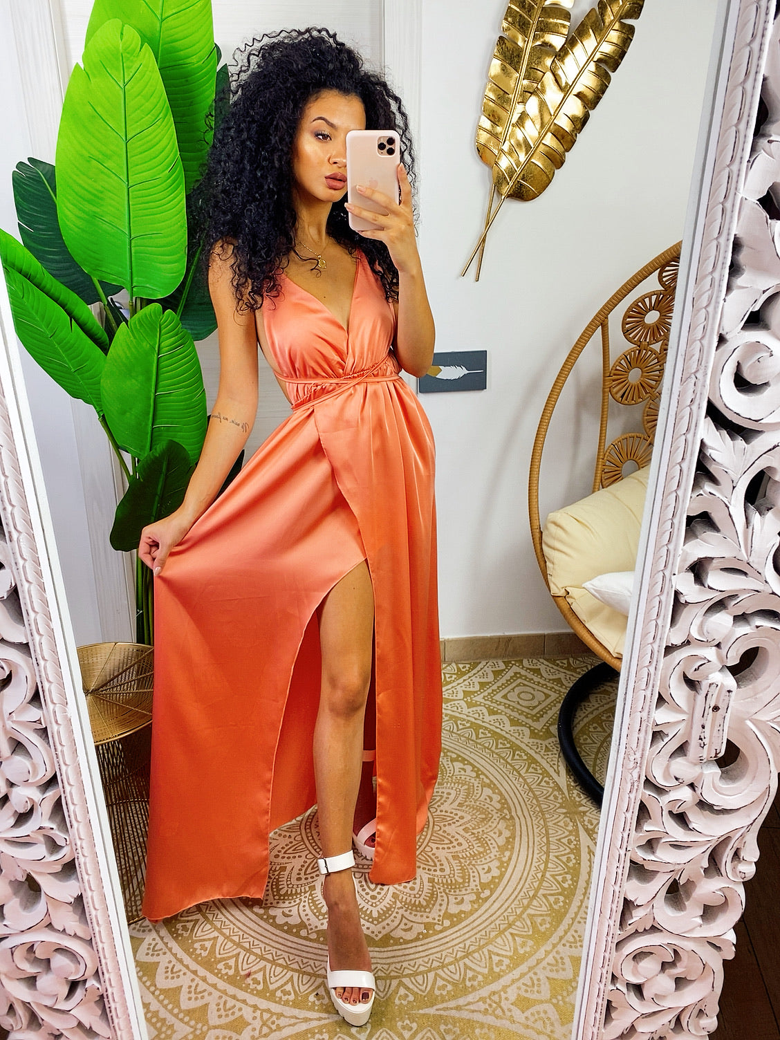 Dress Afrodite pesca