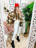 Giacca a quadri Marrone e beige