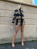 Giacca in tweed check marrone