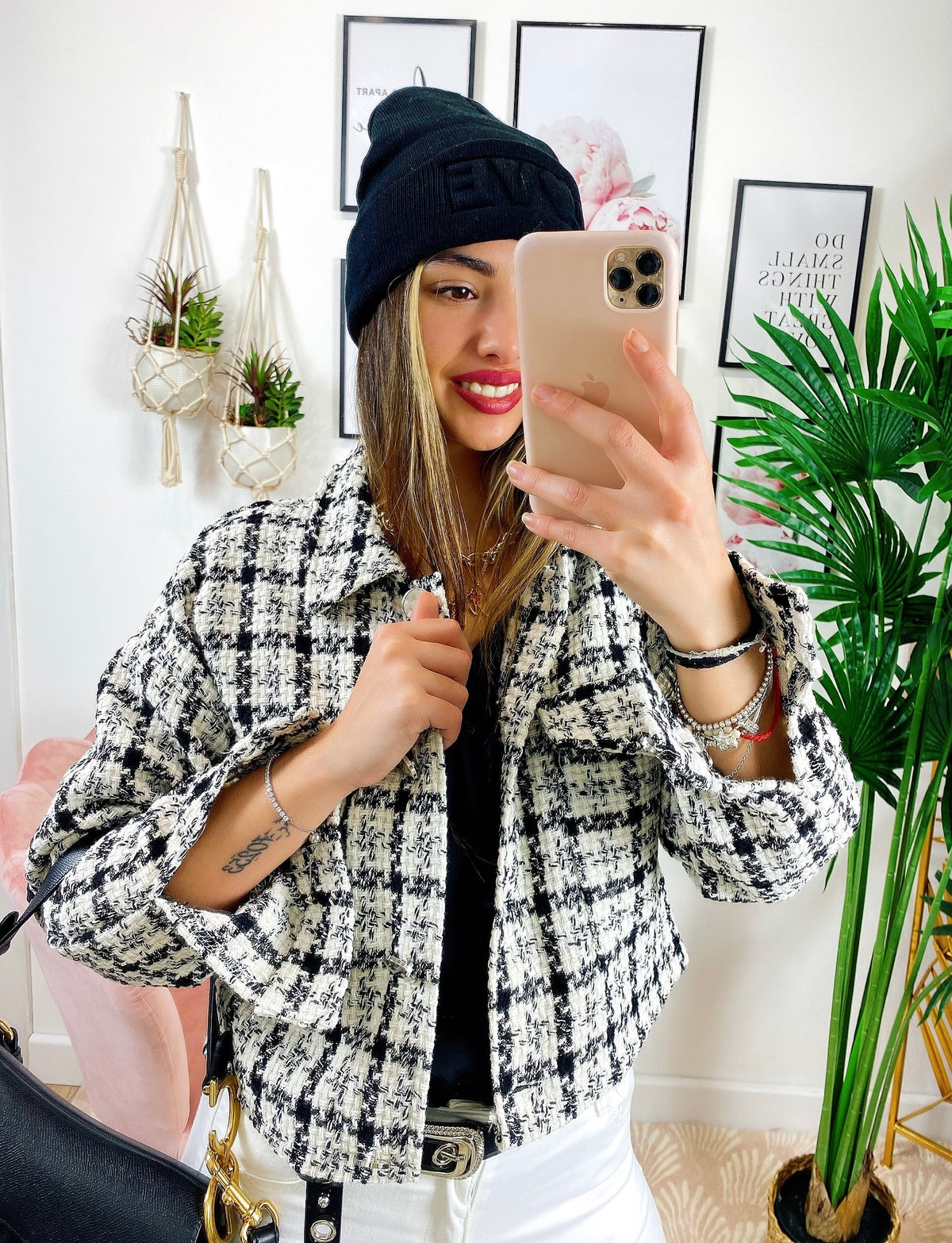 Giacca in tweed Nera
