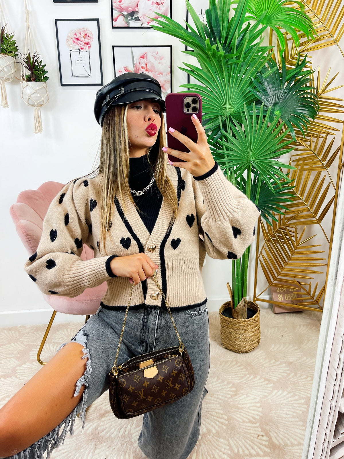 Cardigan a Cuori con bottoni
