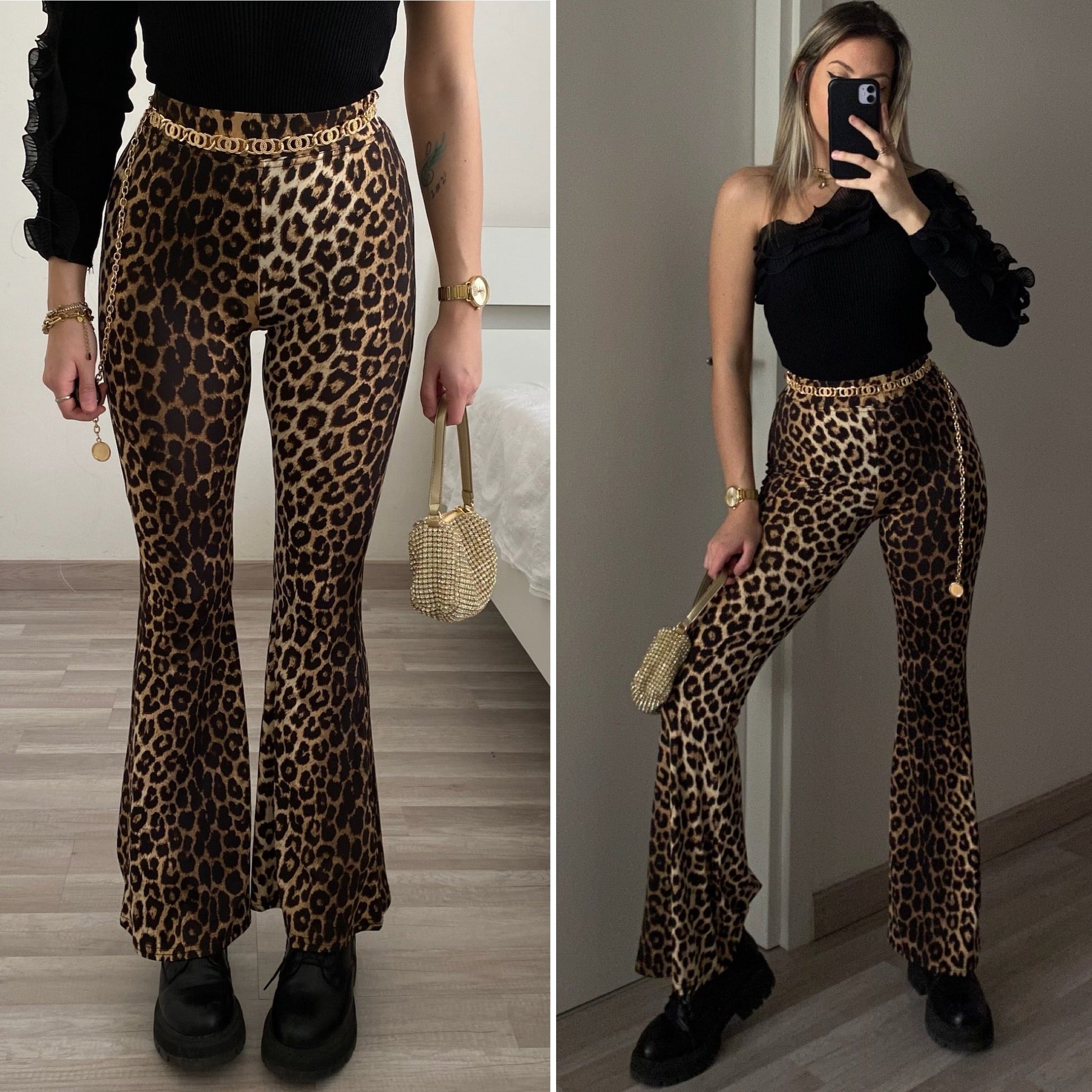 Pantalone a zampa animalier