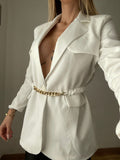 Blazer bianco con cintura