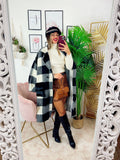 Cappotto a quadri nero