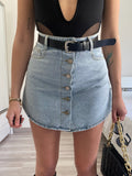 Gonna pantalone in jeans con cintura