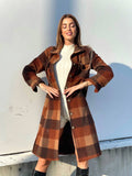 Maxi camicione a quadri Camel