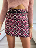 Gonna in tweed Fuxia a rombi