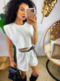 Completo sportivo maglia e short bianco