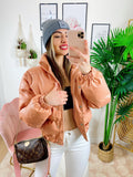 Bomber crop rosa