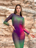 Abito in velo multicolor