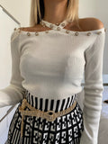 Maglioncino bianco con perle